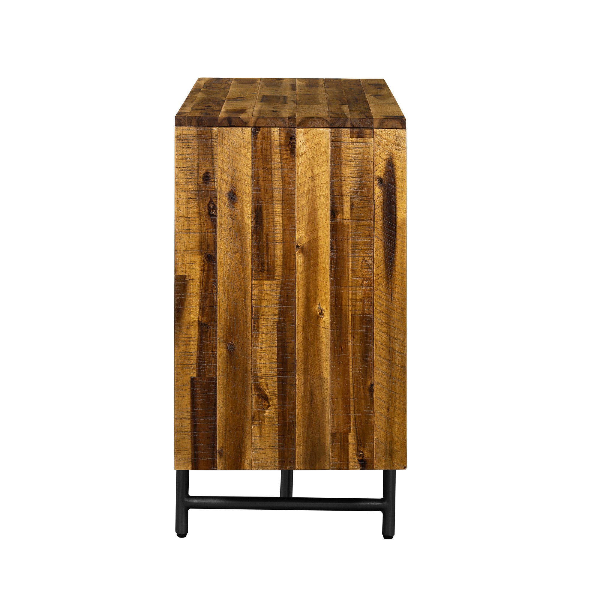 57" Brown and Black Solid Wood Six Drawer Double Dresser-4