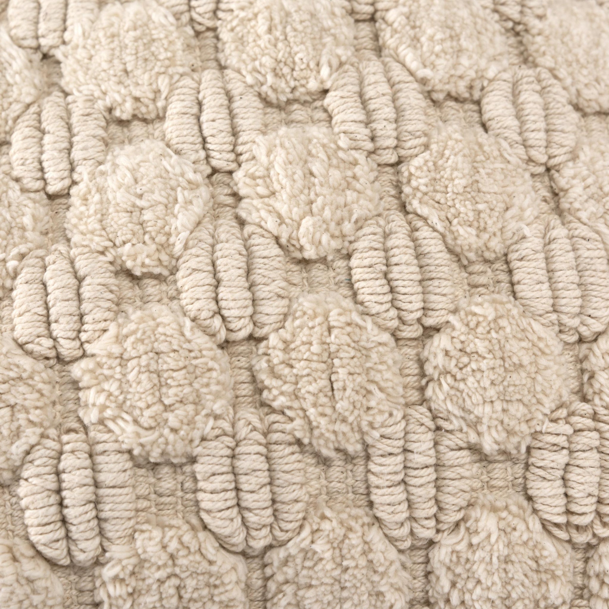 20" Ivory Cotton Throw Pillow With Texture-7