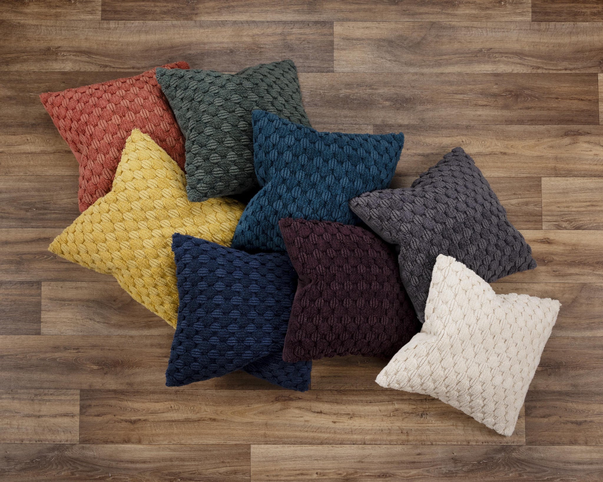 20" Ivory Cotton Throw Pillow With Texture-3