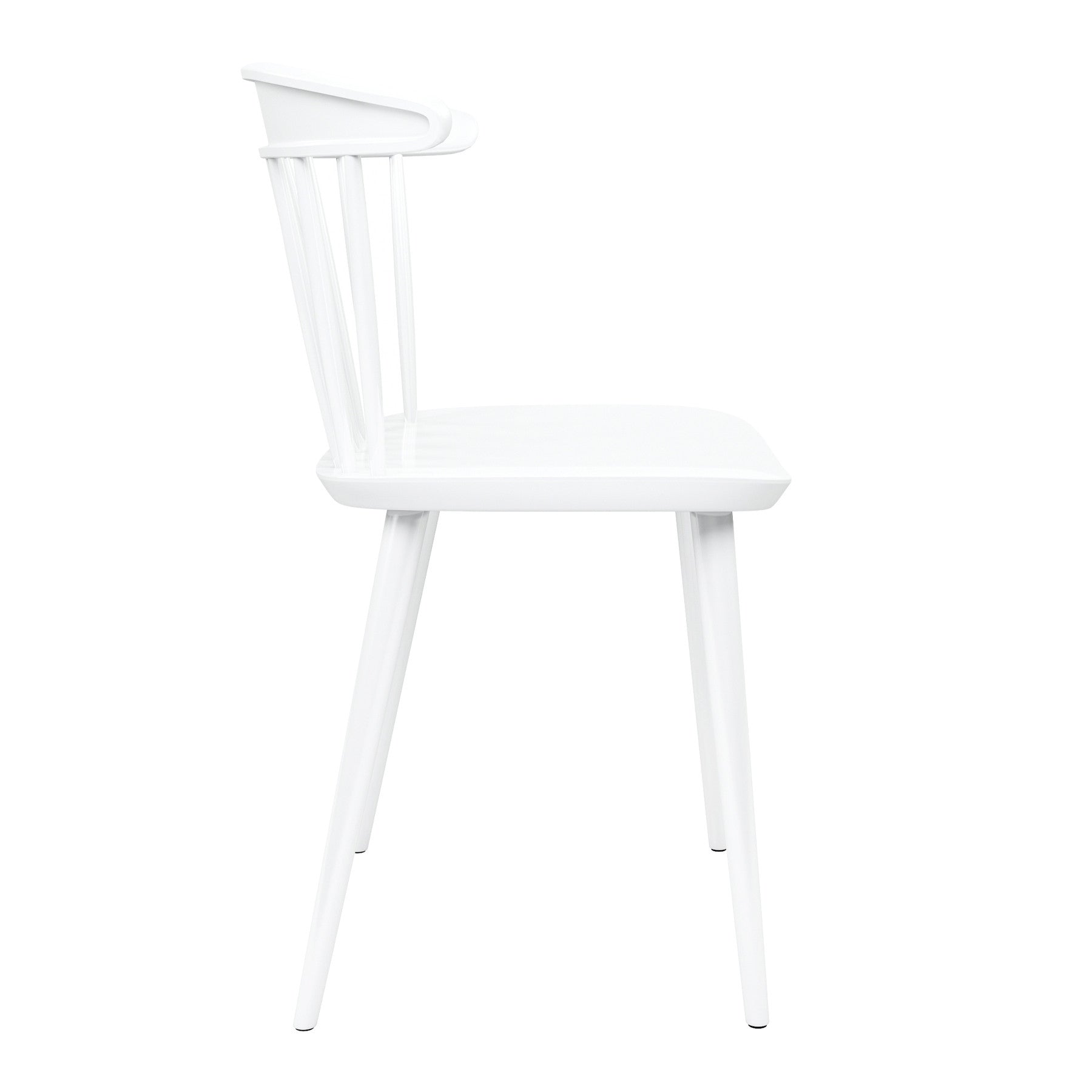 White Heavy Duty Plastic Slat Back Dining Side Chair-2