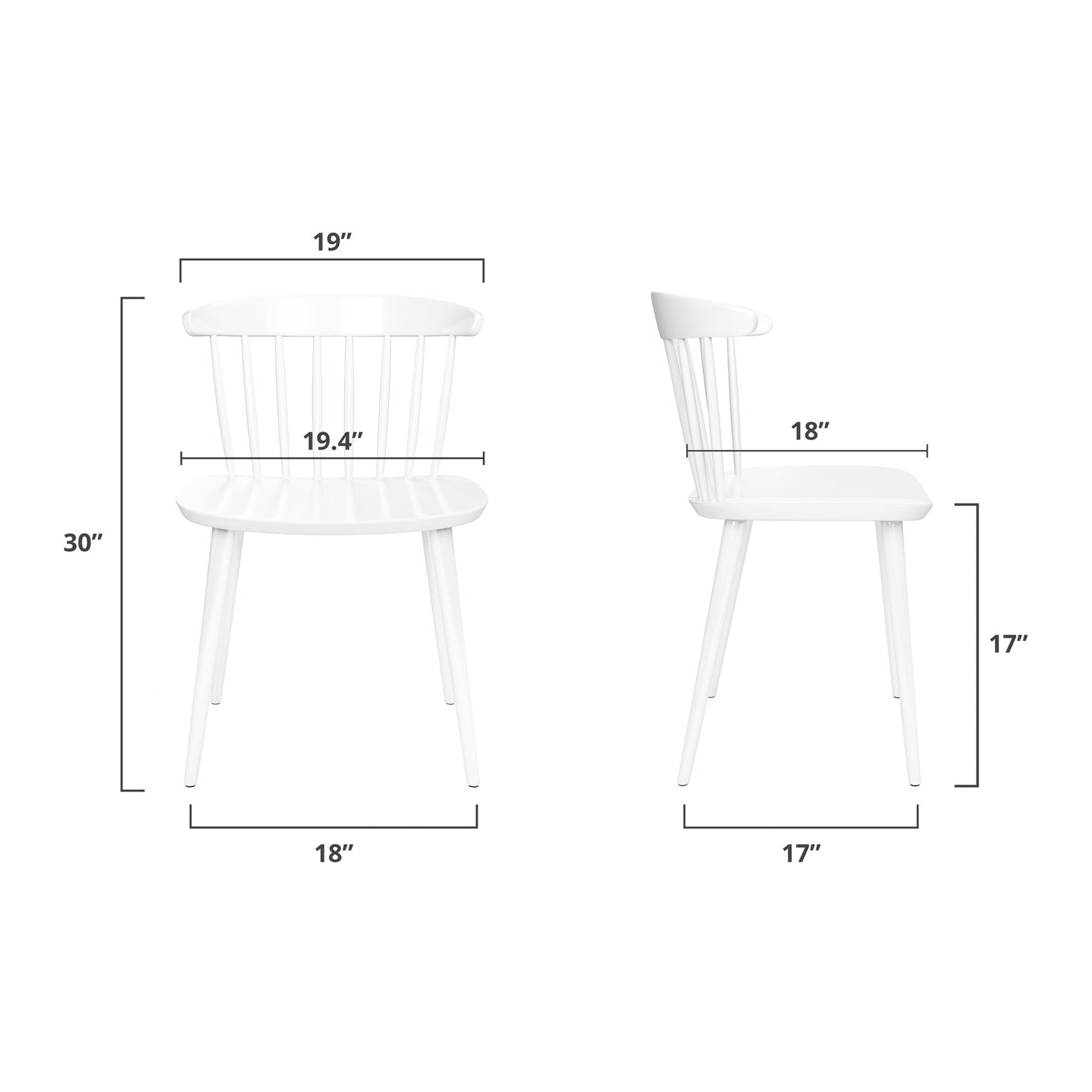 White Heavy Duty Plastic Slat Back Dining Side Chair-7
