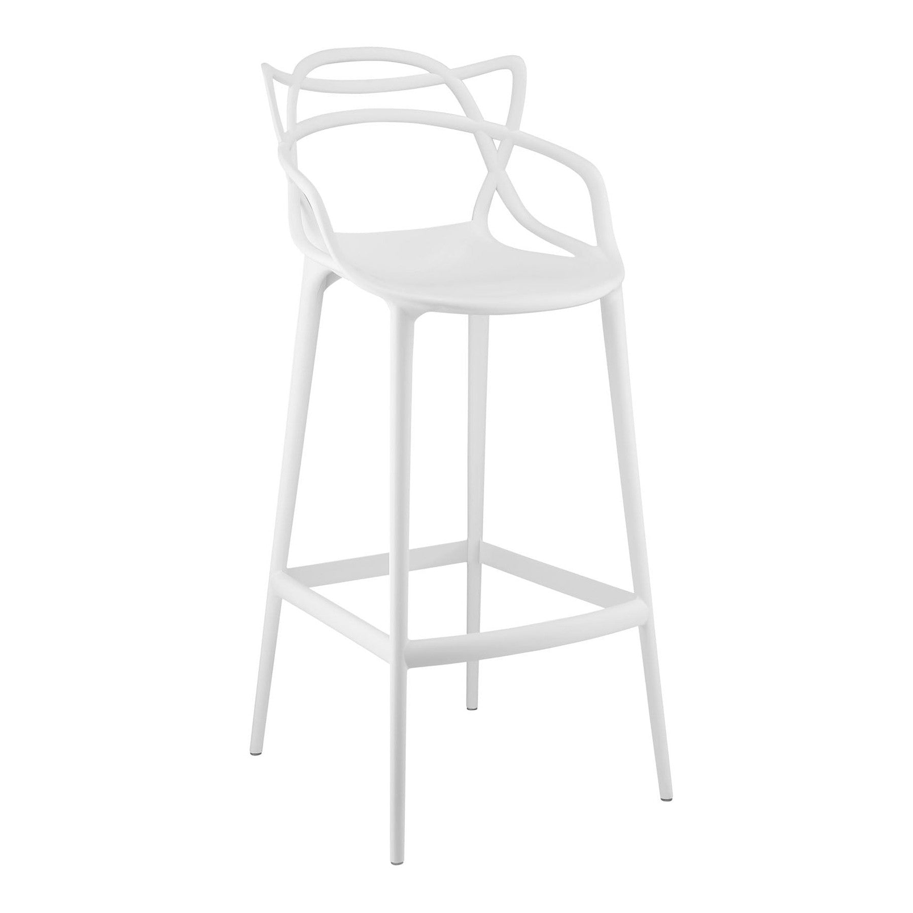 31" White Heavy Duty Plastic Bar Height Bar Chair-1
