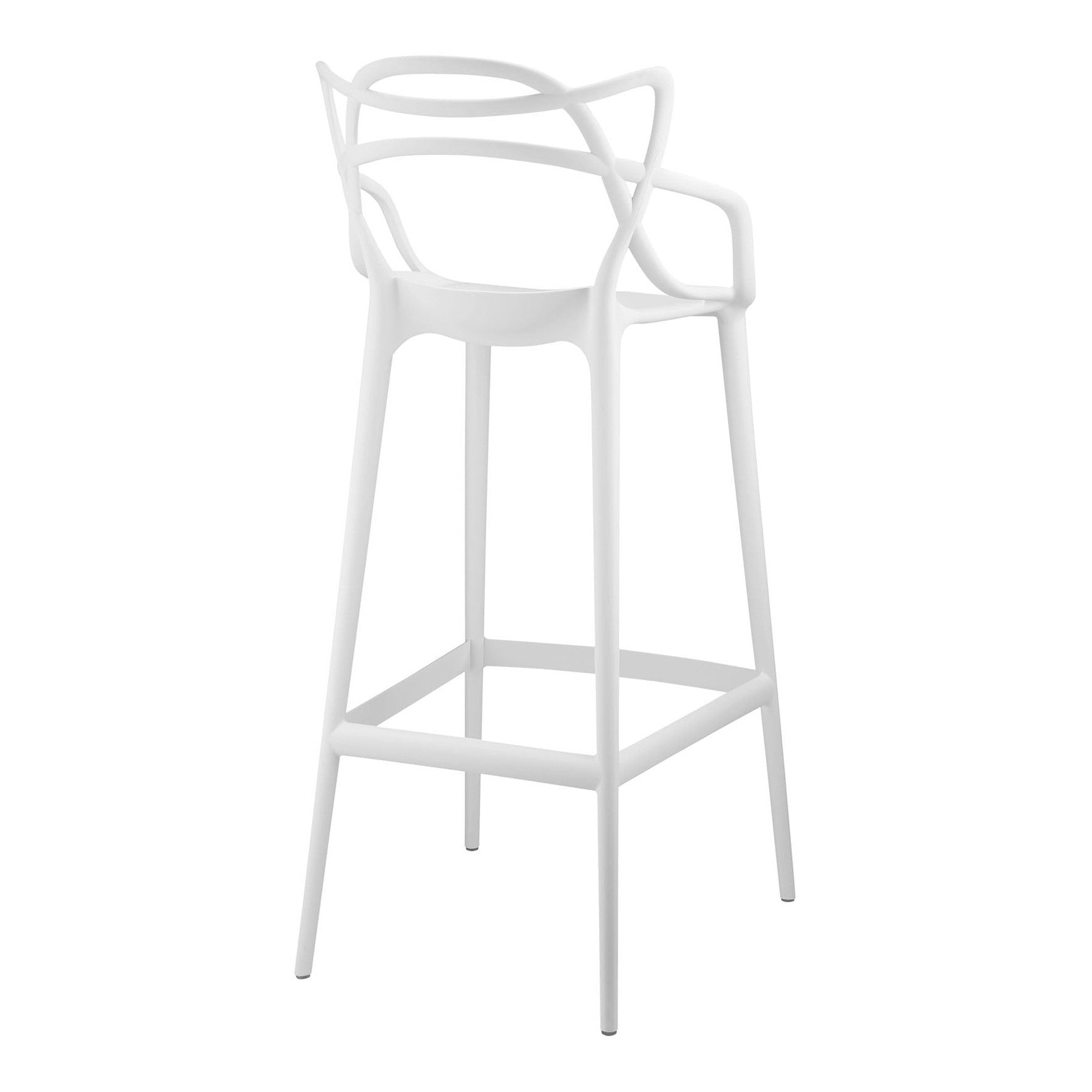 31" White Heavy Duty Plastic Bar Height Bar Chair-2