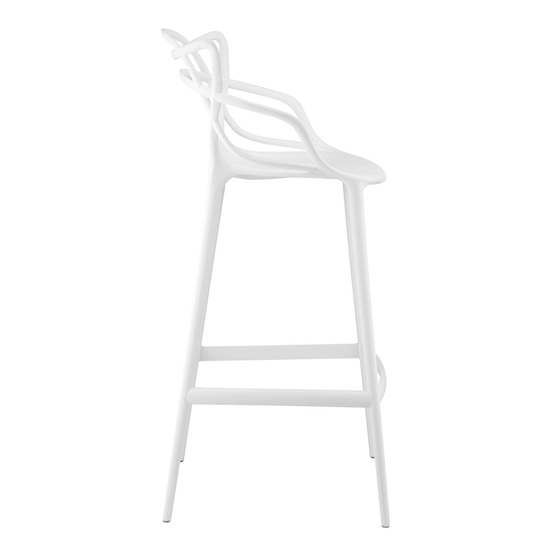 31" White Heavy Duty Plastic Bar Height Bar Chair-3
