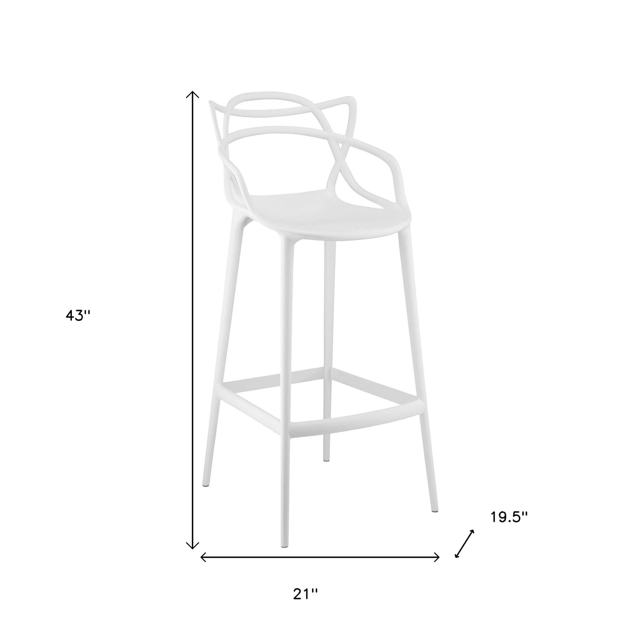 31" White Heavy Duty Plastic Bar Height Bar Chair-6
