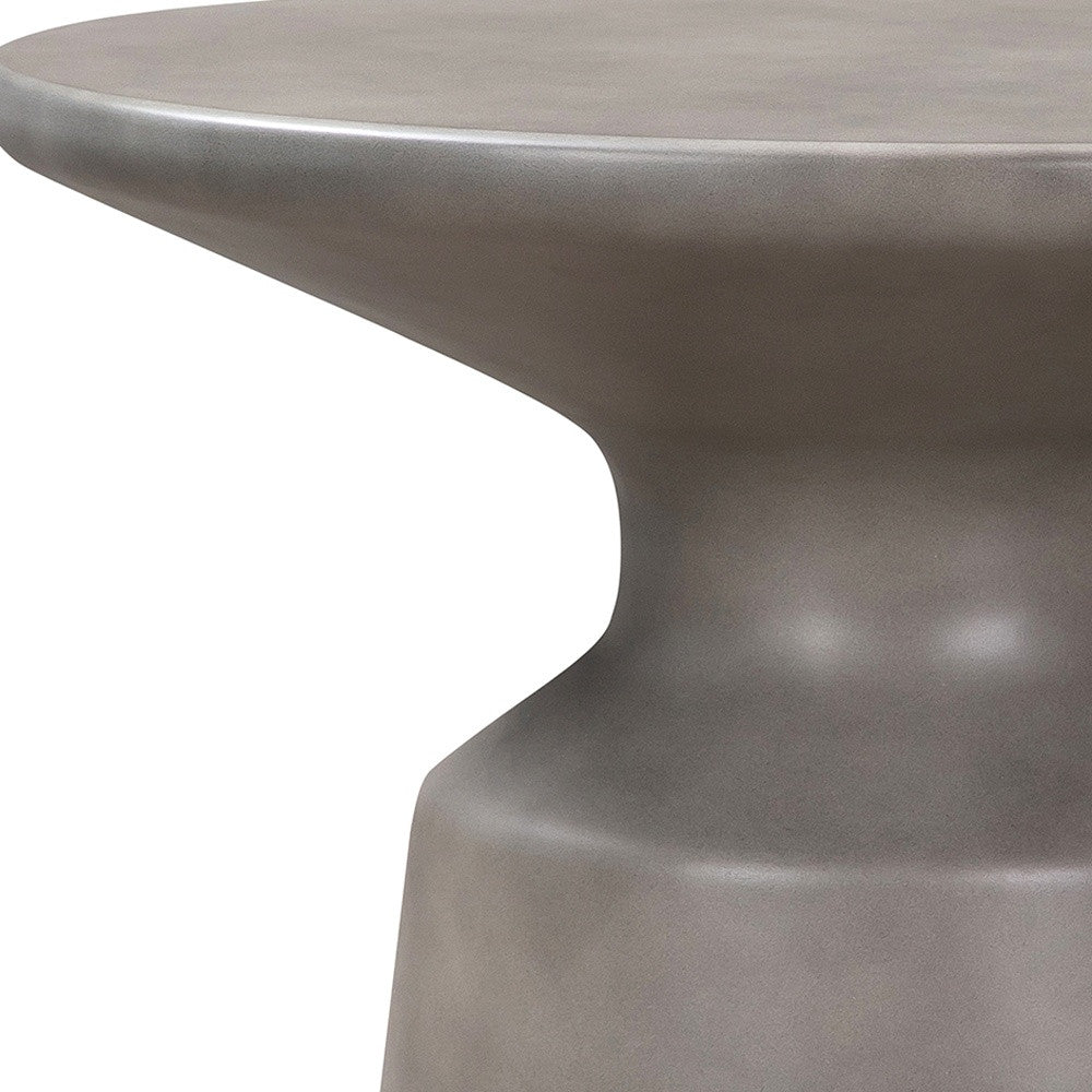 24" Gray Concrete Round Coffee Table-5