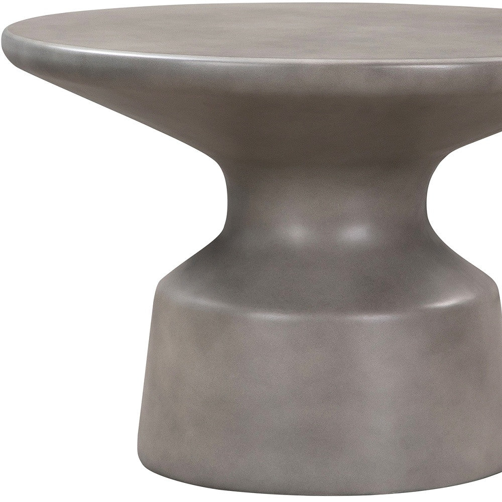 24" Gray Concrete Round Coffee Table-6