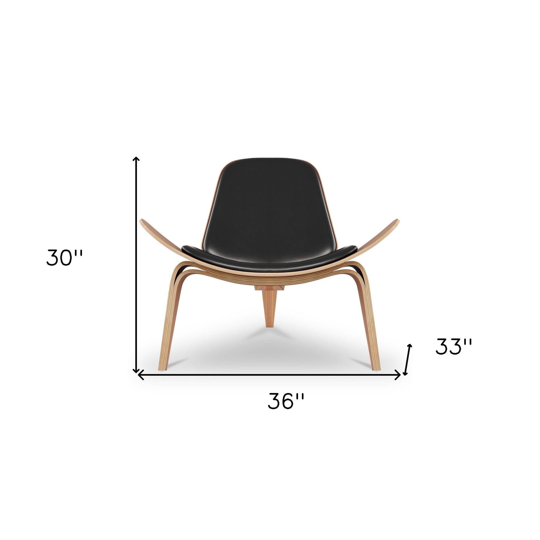 36" Black and Brown Faux Leather Lounge Chair-8