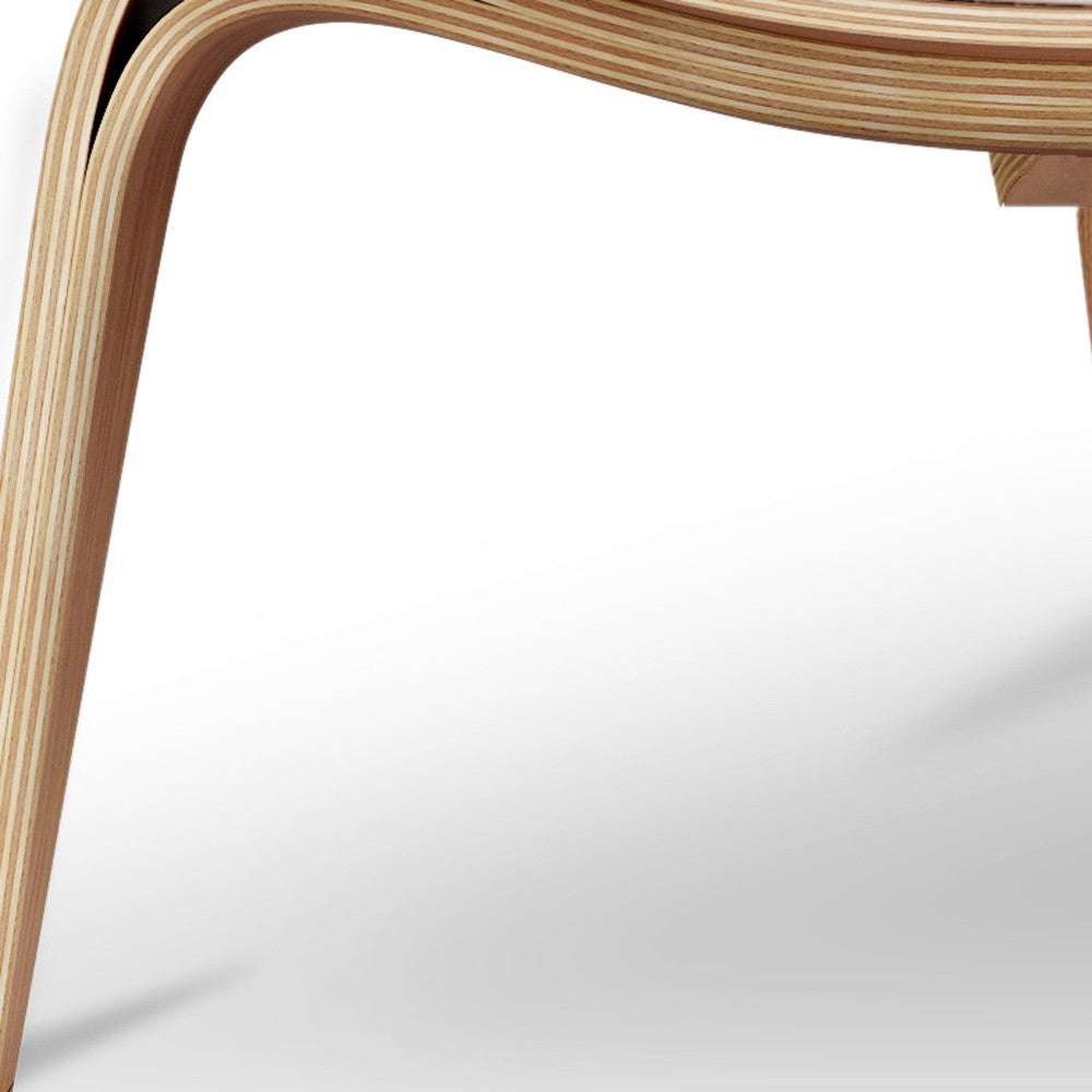 36" White and Brown Faux Leather Lounge Chair-6