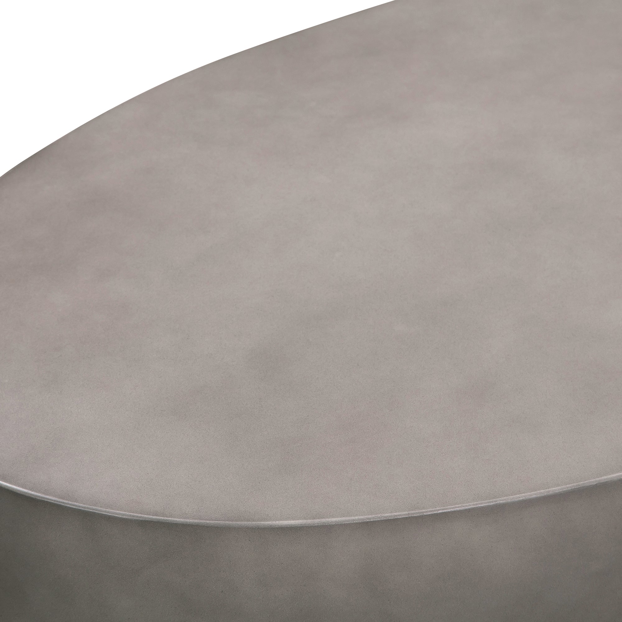 28" Gray And Brass Concrete And Brass Oval Coffee Table-4