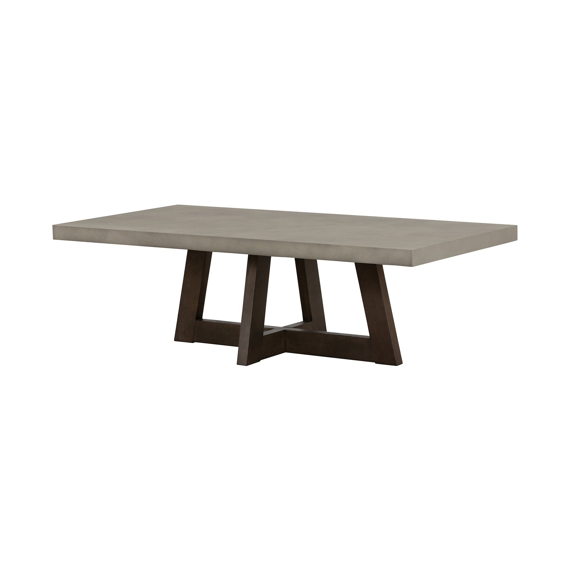 55" Gray And Brown Concrete And Solid Wood Coffee Table-1