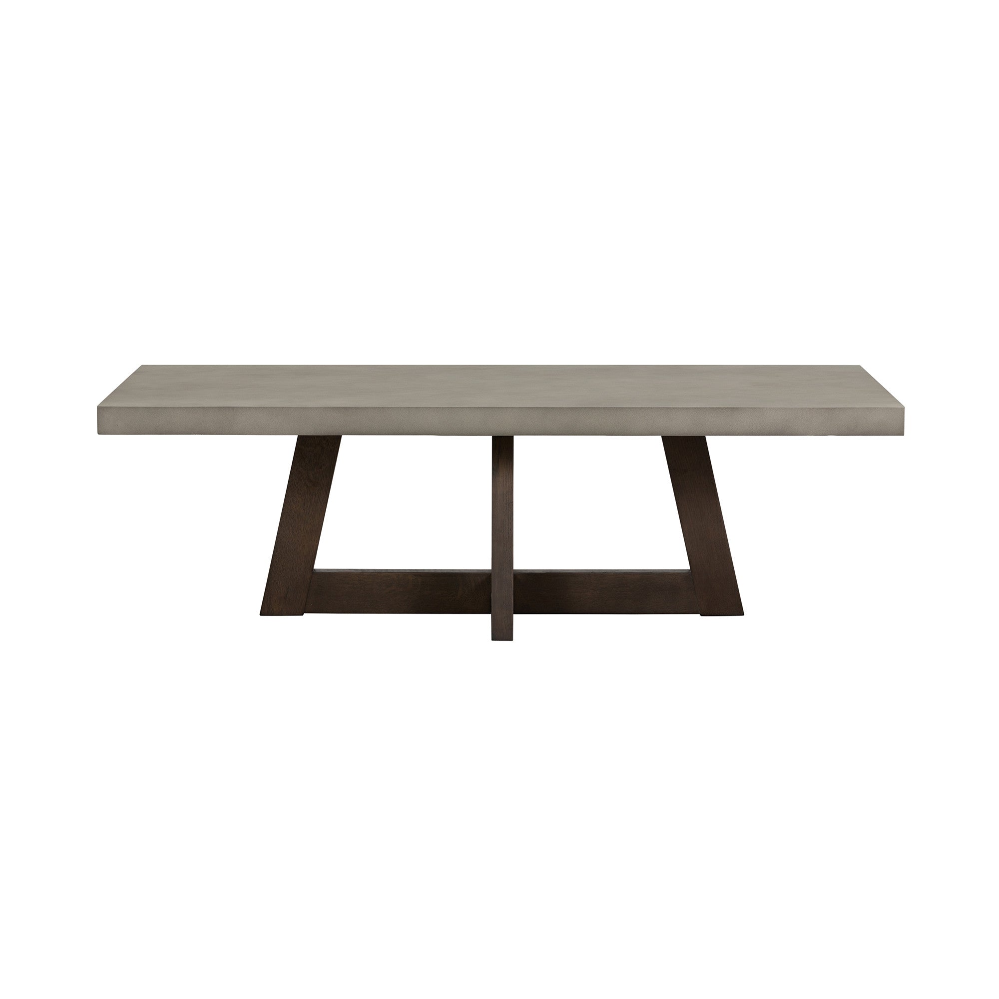 55" Gray And Brown Concrete And Solid Wood Coffee Table-2