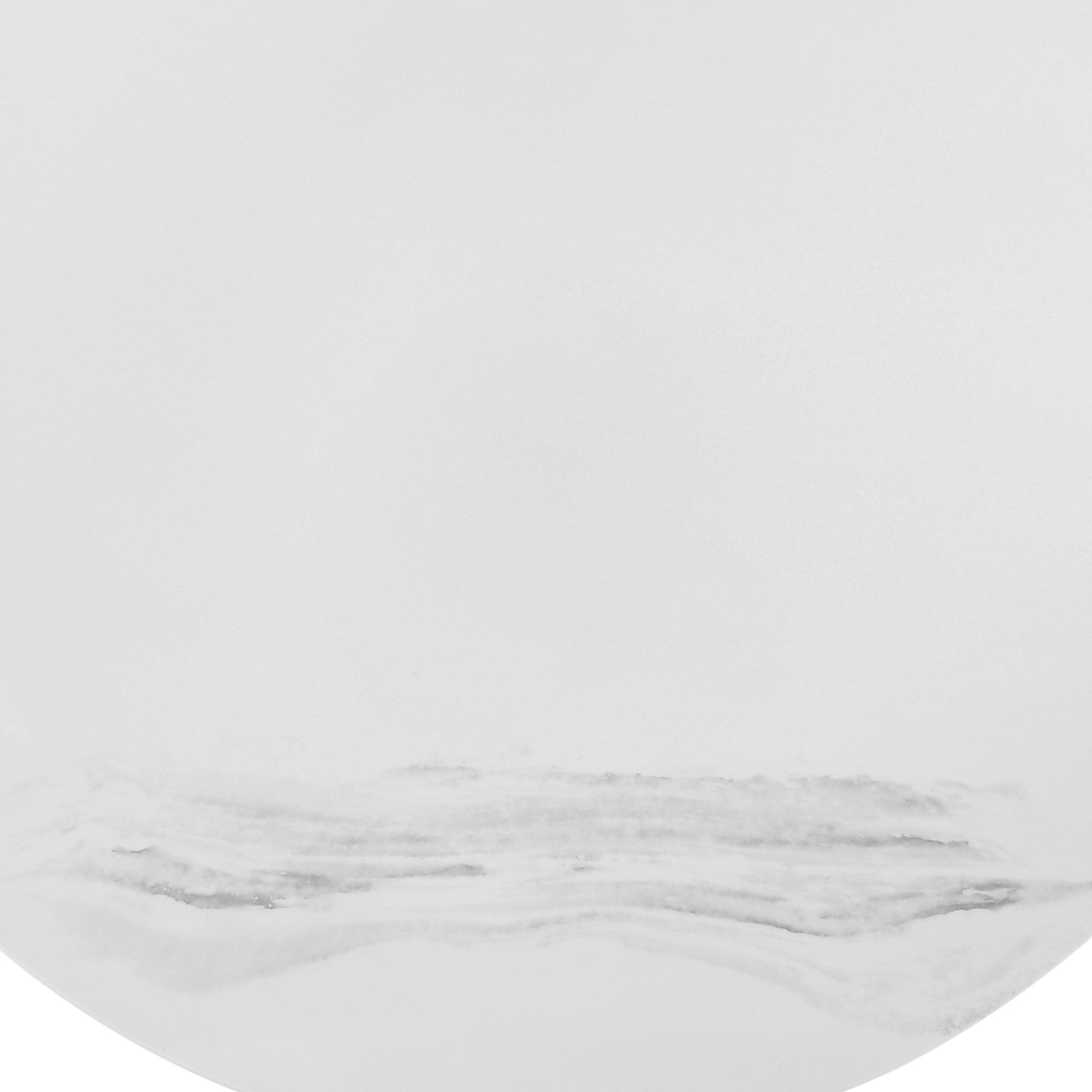 36" White And Black Genuine Marble And Metal Round Coffee Table-5