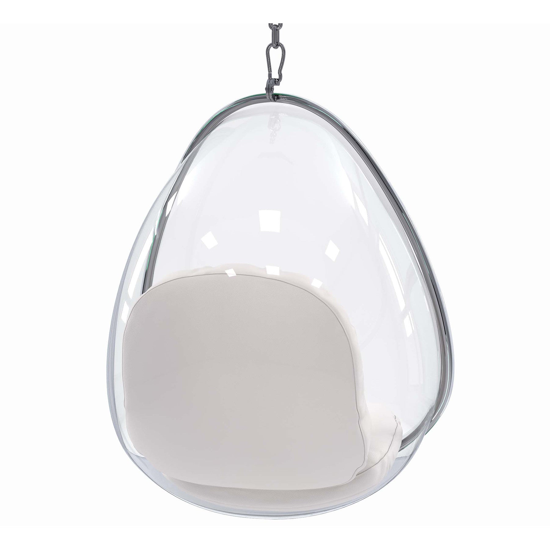 27" White Faux Leather Balloon Chair-3
