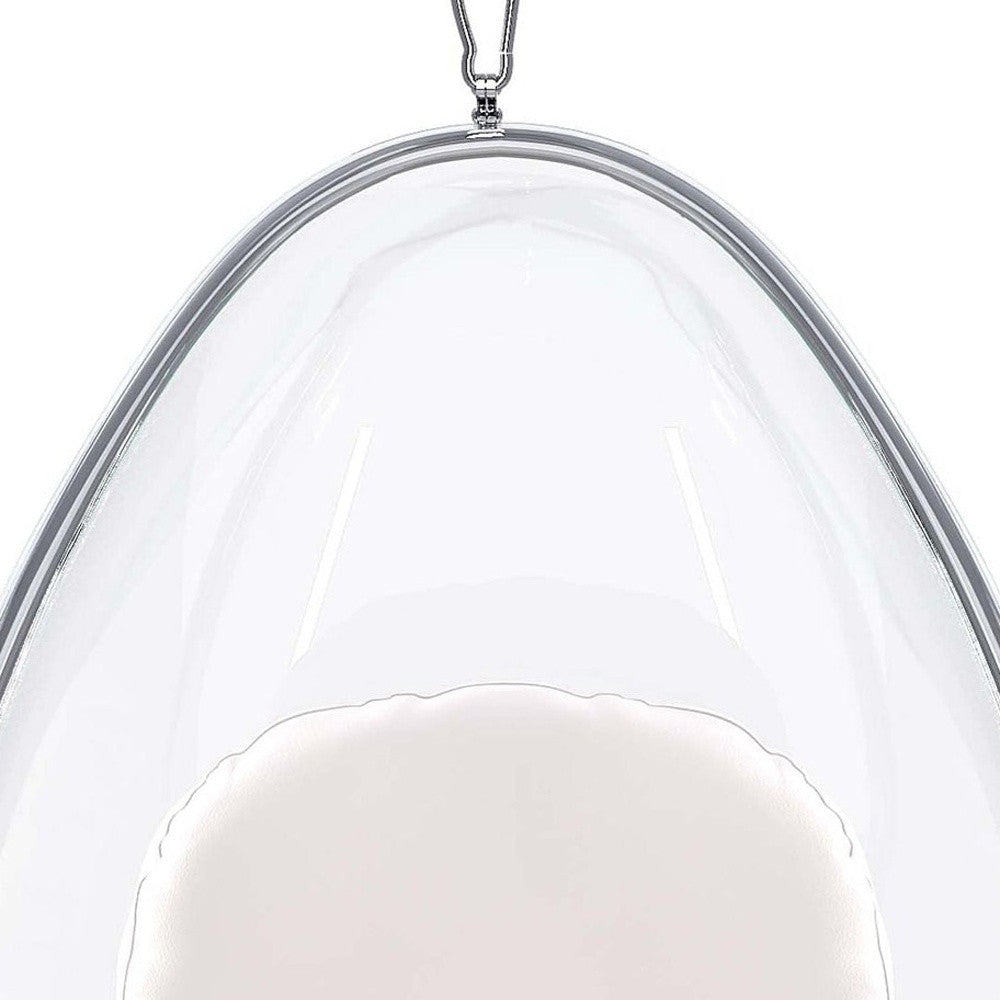 27" White Faux Leather Balloon Chair-5