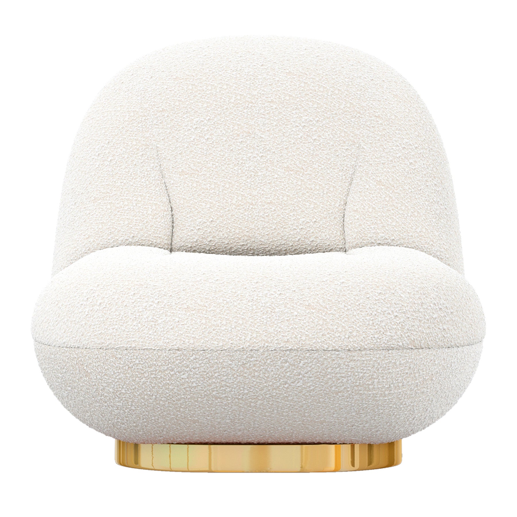 30" White and Gold Boucle Slipper Chair-0