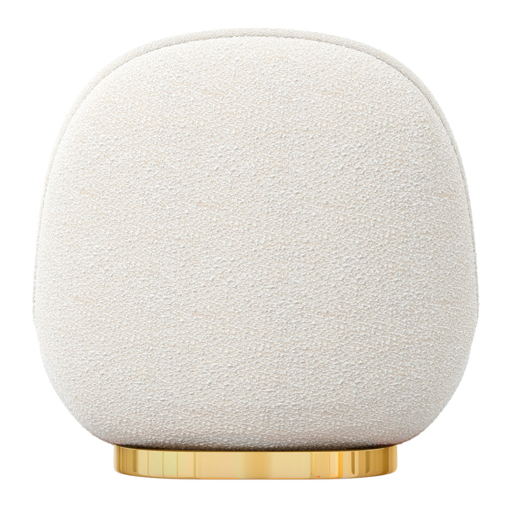 30" White and Gold Boucle Slipper Chair-4