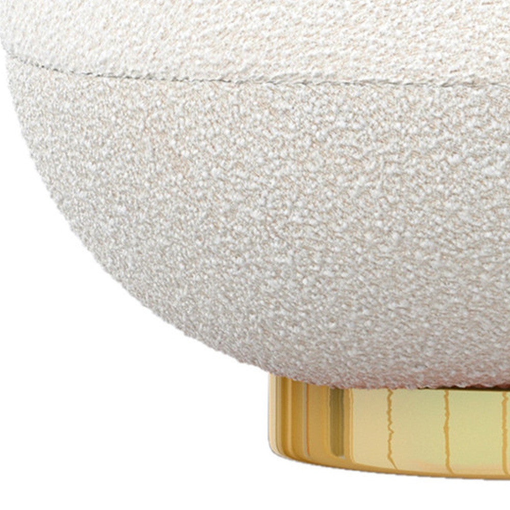 30" White and Gold Boucle Slipper Chair-6