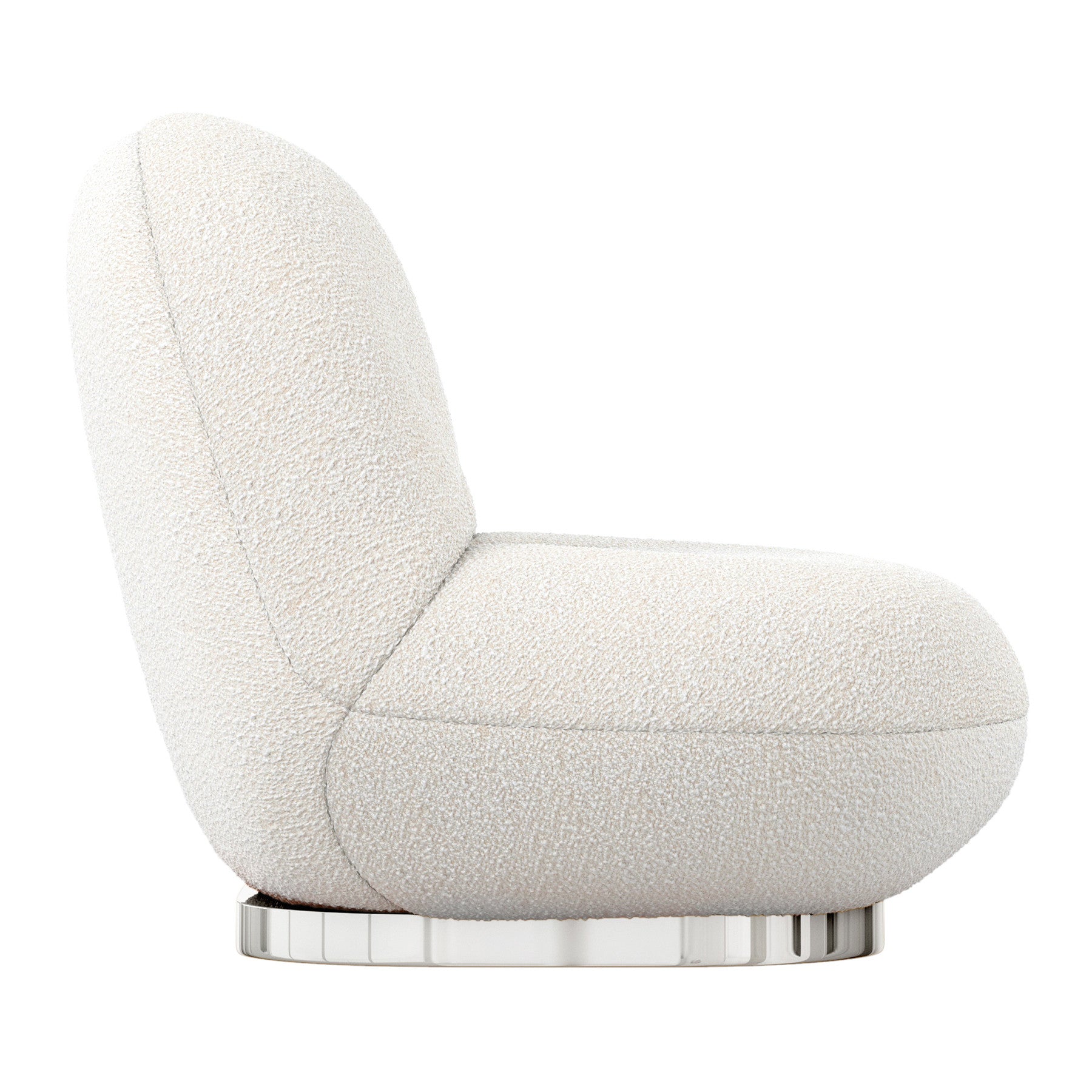 30" White and Silver Boucle Slipper Chair-3