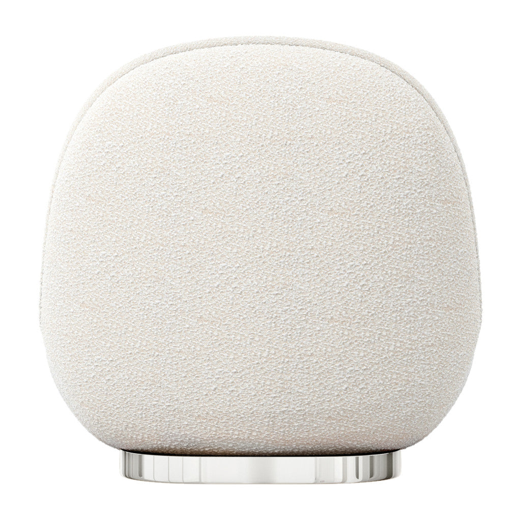 30" White and Silver Boucle Slipper Chair-4