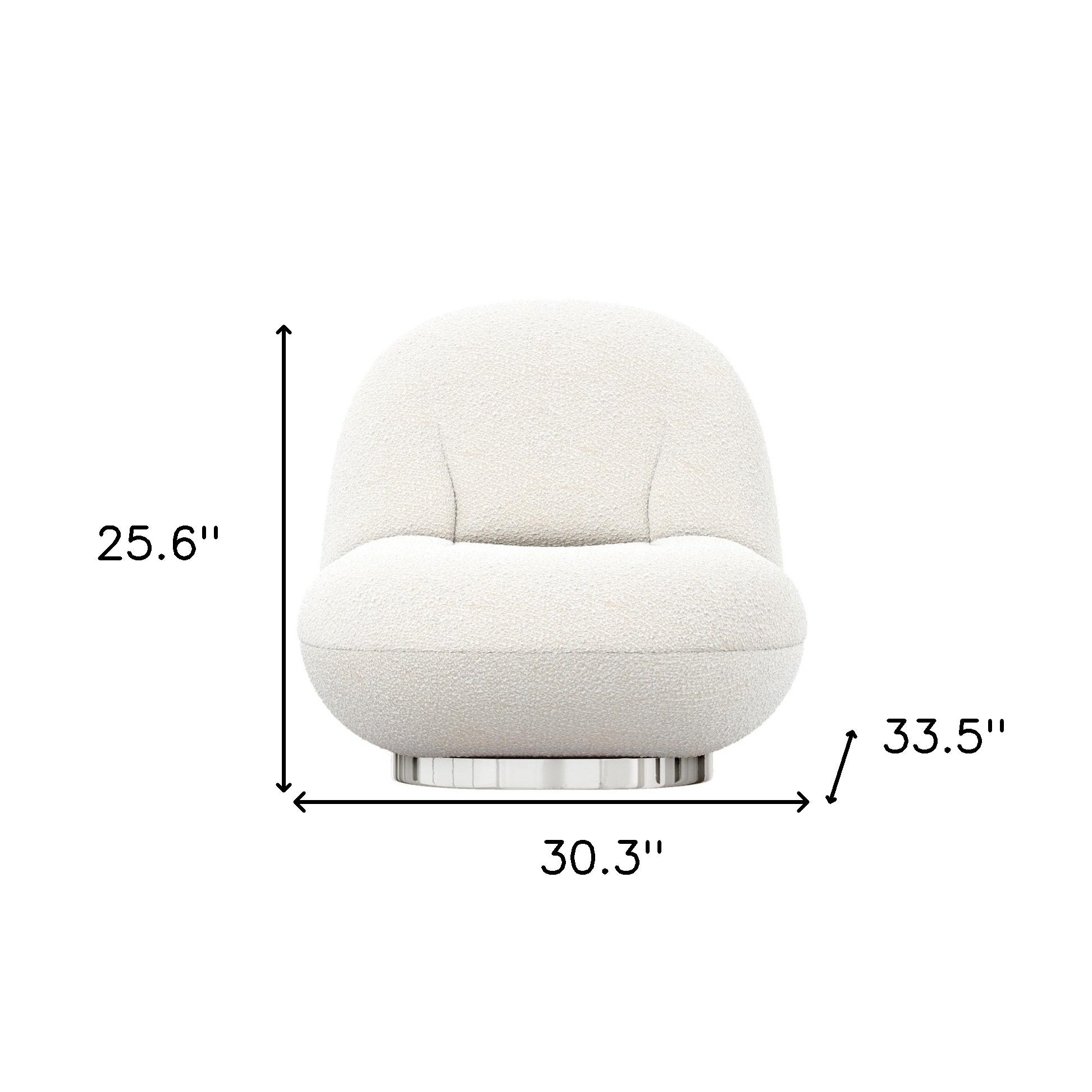 30" White and Silver Boucle Slipper Chair-7