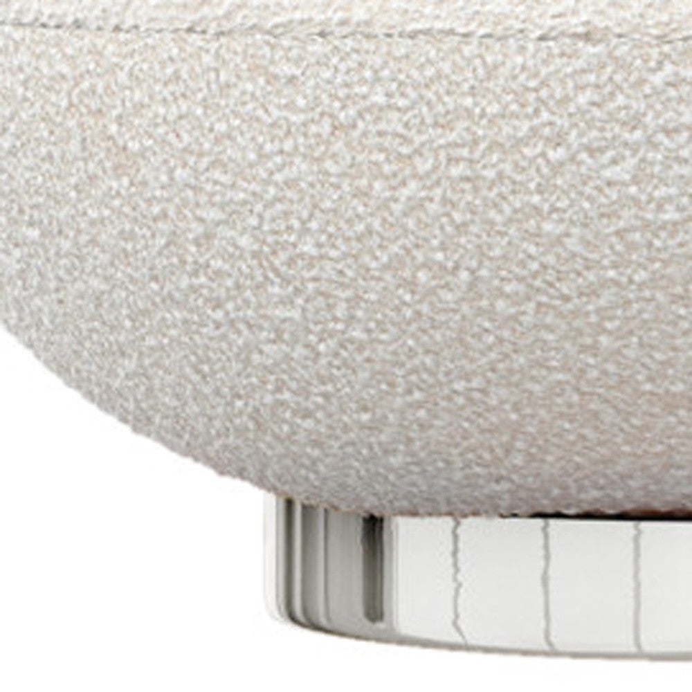 30" White and Silver Boucle Slipper Chair-5