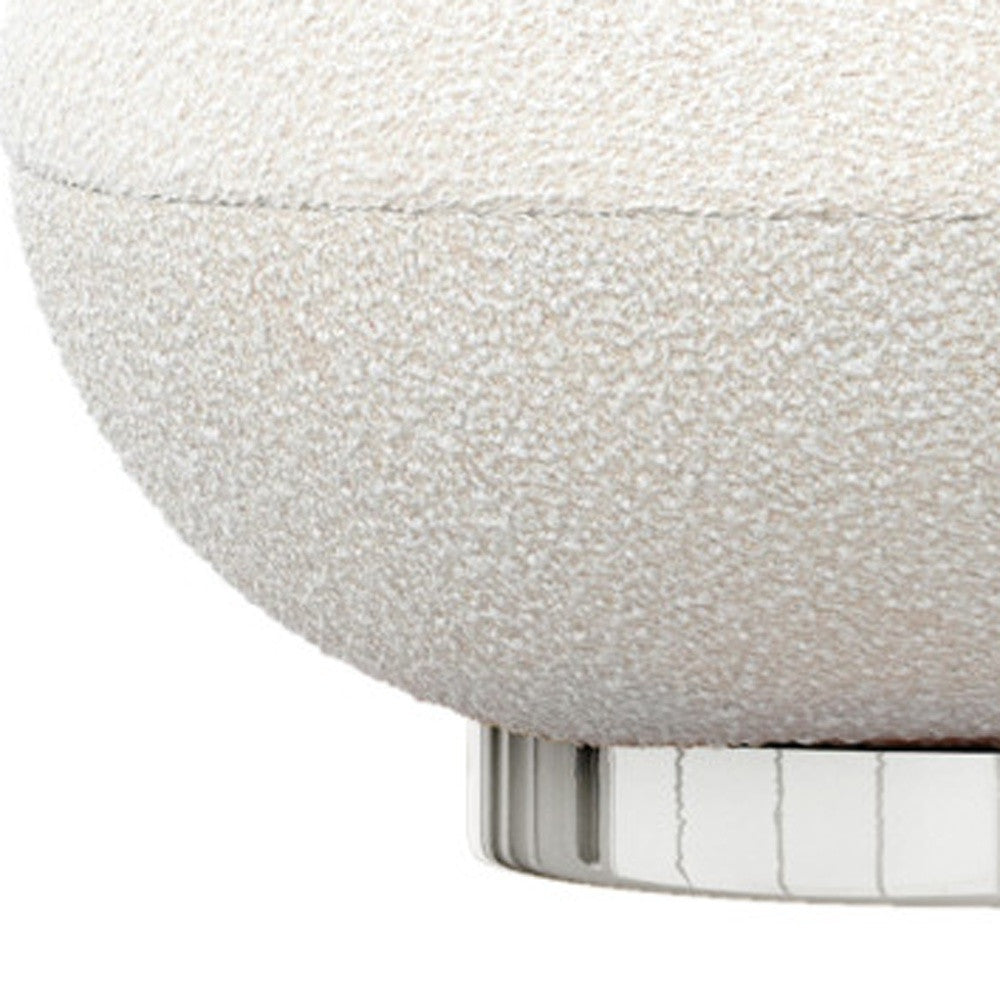 30" White and Silver Boucle Slipper Chair-6