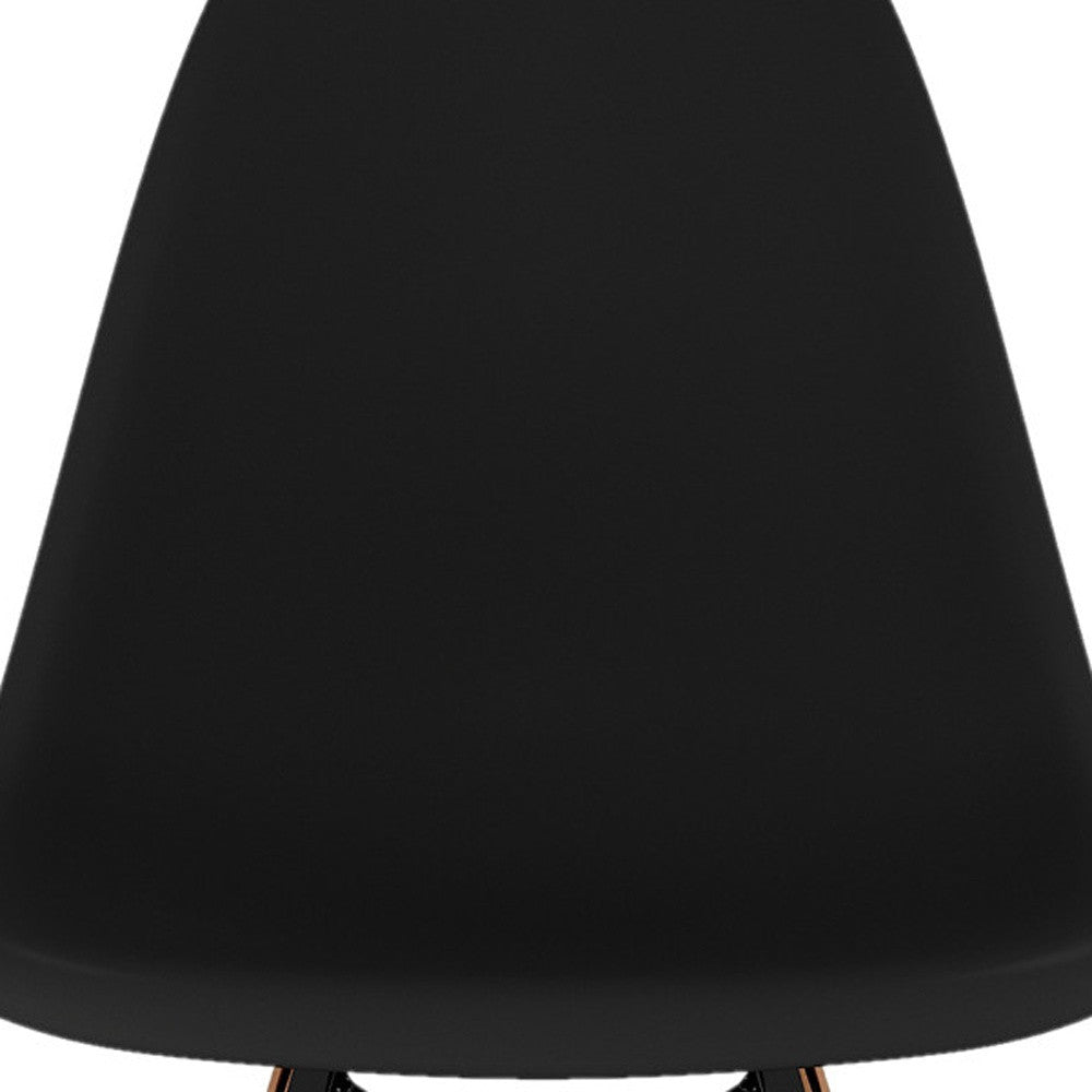 28" Black And Brown Heavy Duty Plastic And Solid Wood Counter Height Bar Chair-5