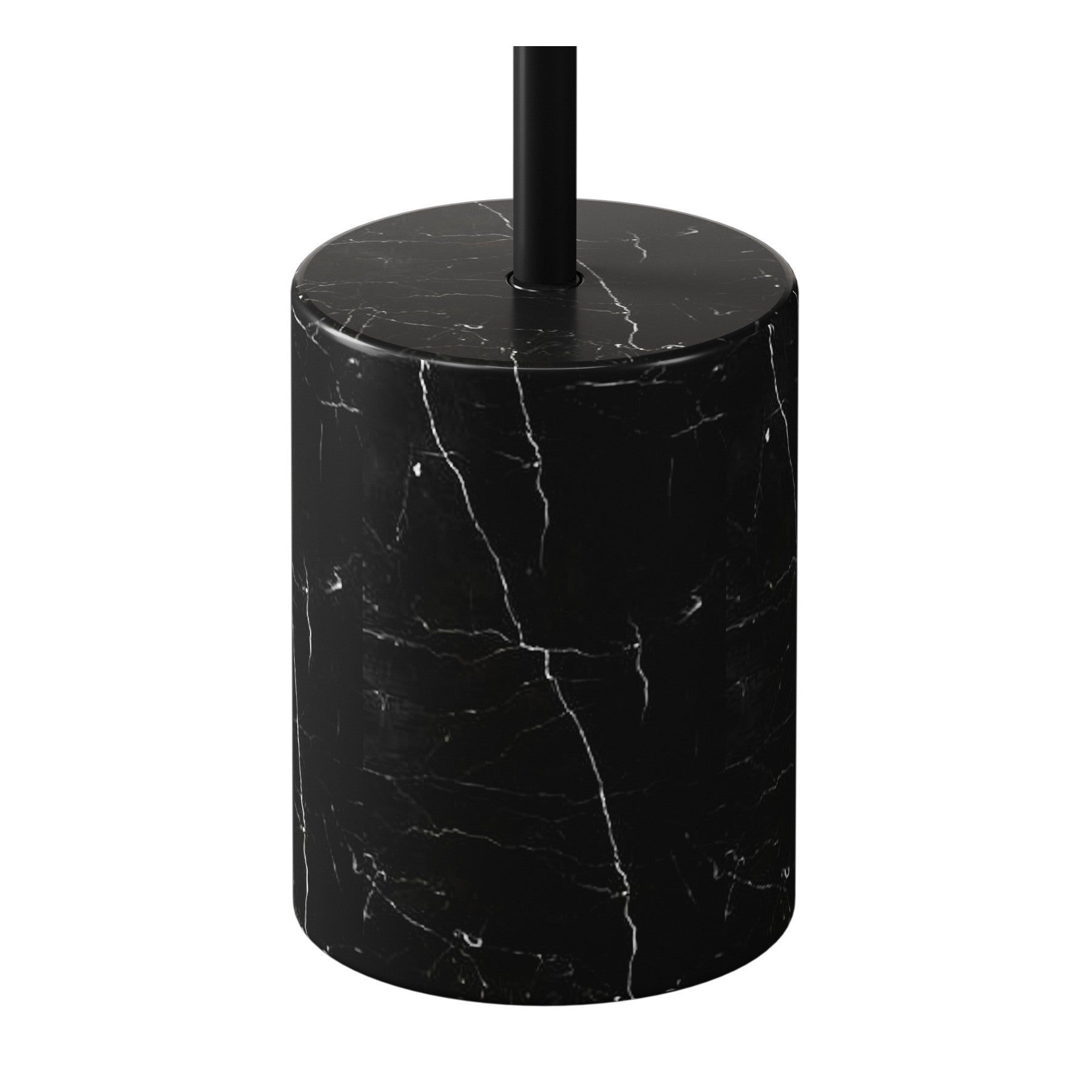20" Black Steel And Marble Round End Table-4