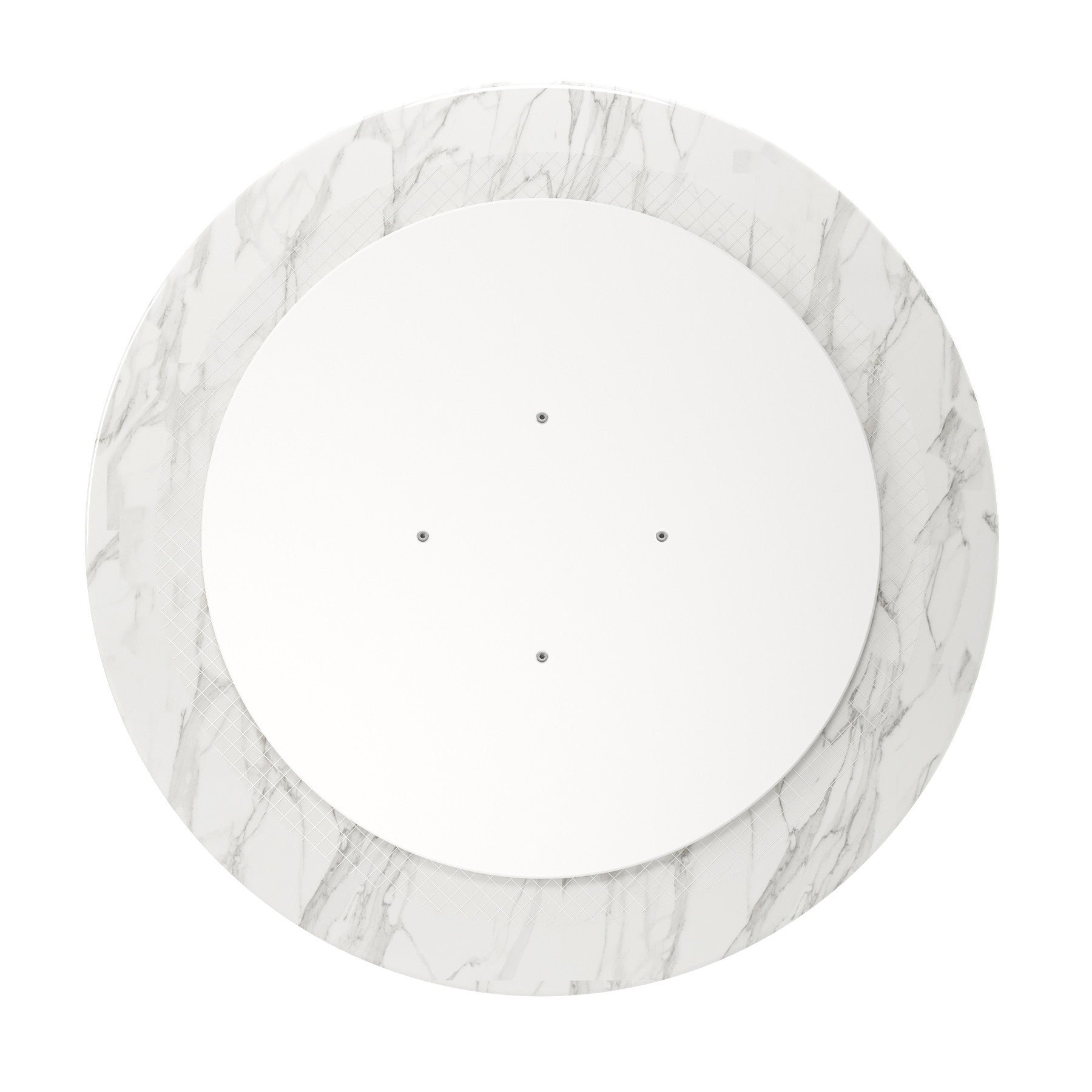 32" White And Black Marble And Metal Dining Table-2