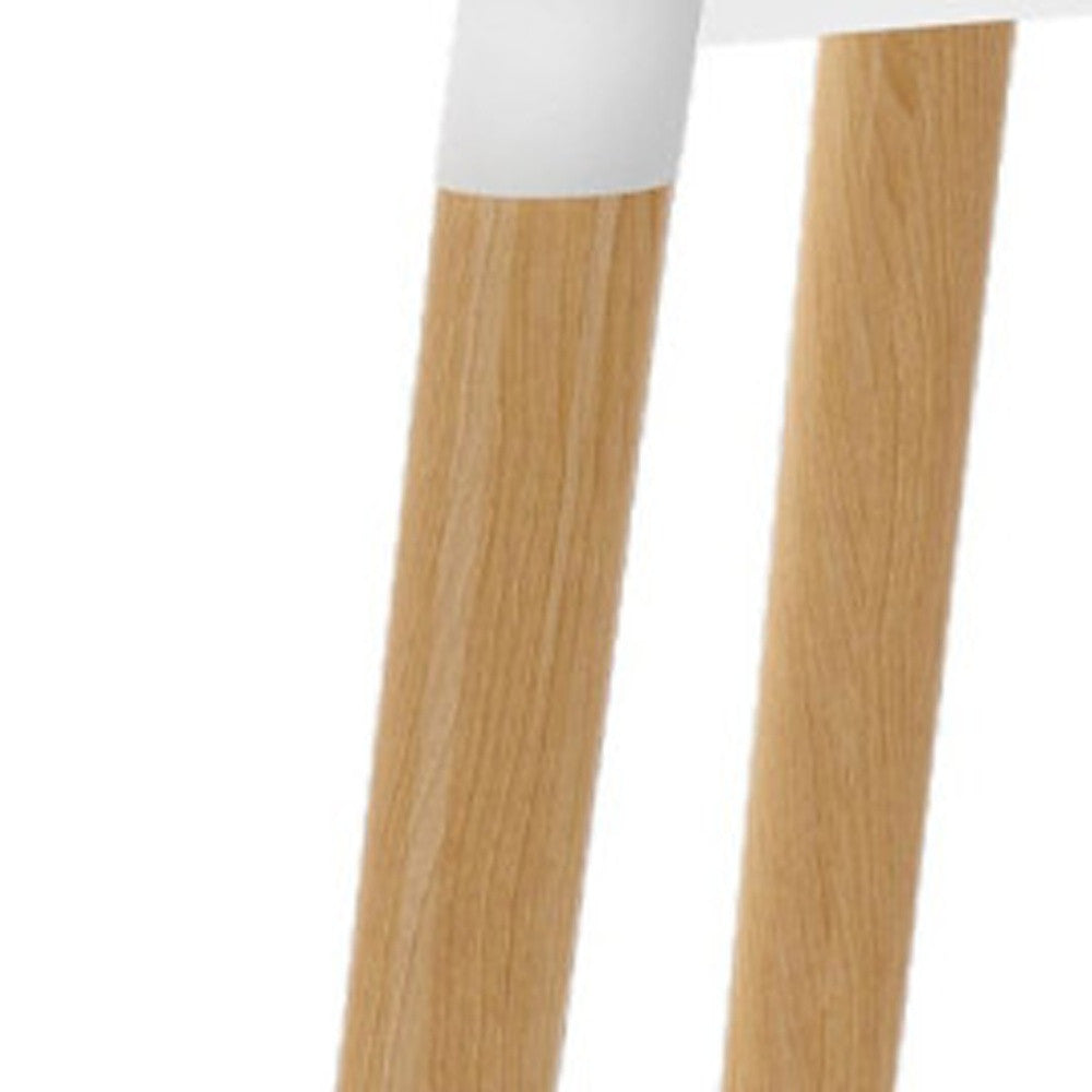 30" White And Natural Solid Wood Dining Table-3