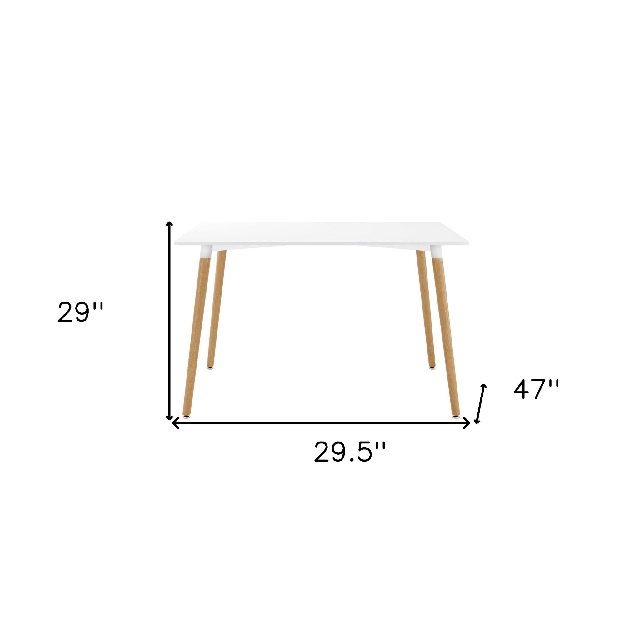 30" White And Natural Solid Wood Dining Table-5