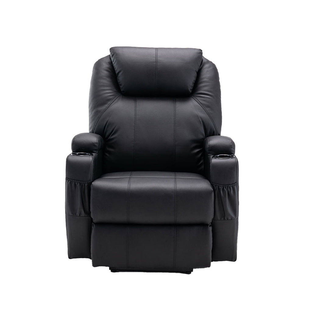 33" Black Power Heated Massage Lift Assist Recliner-0