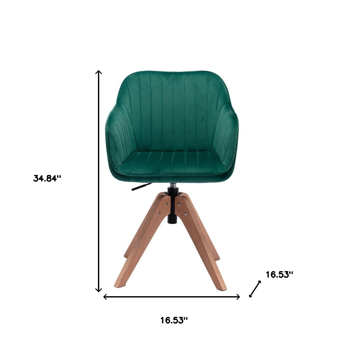 Tufted Green and Natural Upholstered Velvet Dining Arm Chair-4