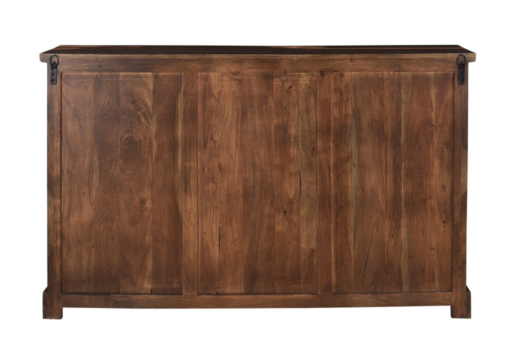 60" Dark Brown Solid Wood Six Drawer Dresser-8