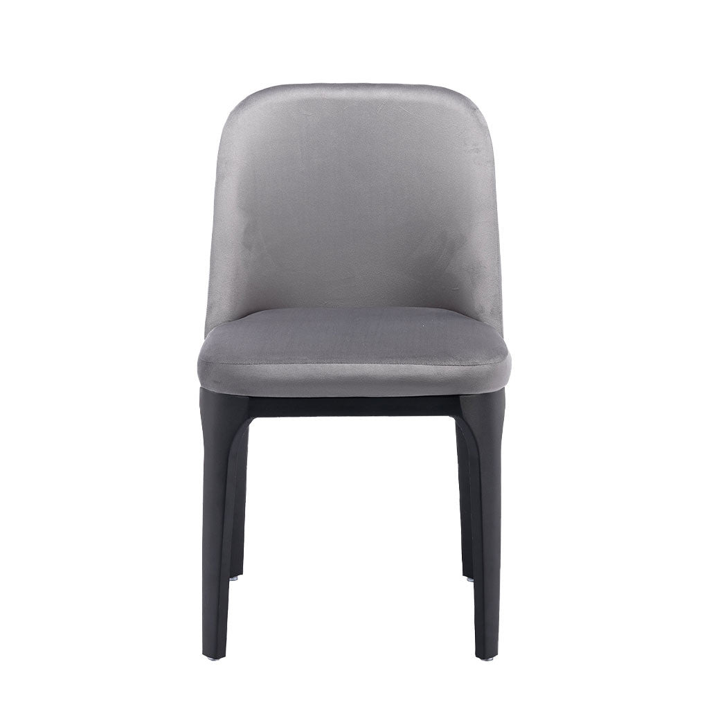 Gray And Black Upholstered Velvet Dining Side Chair-1