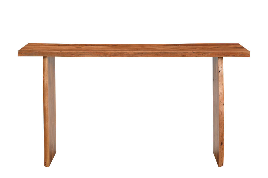 57" Chestnut Solid Wood Sled Console Table-1