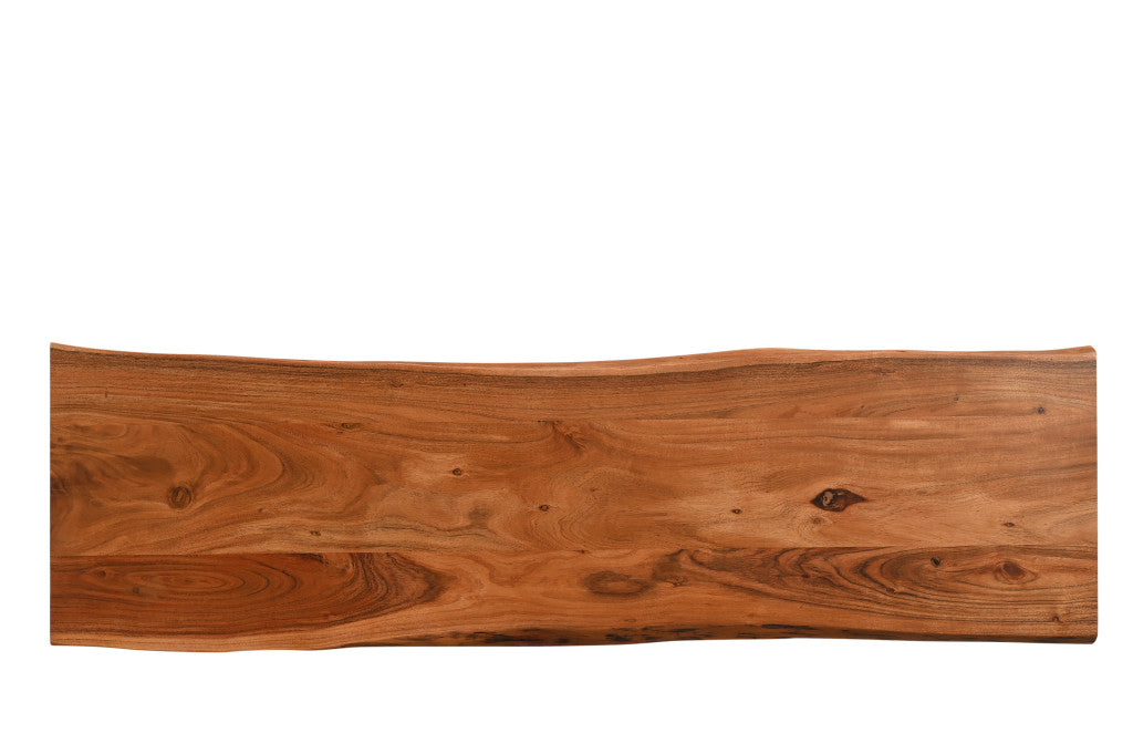 57" Chestnut Solid Wood Sled Console Table-4