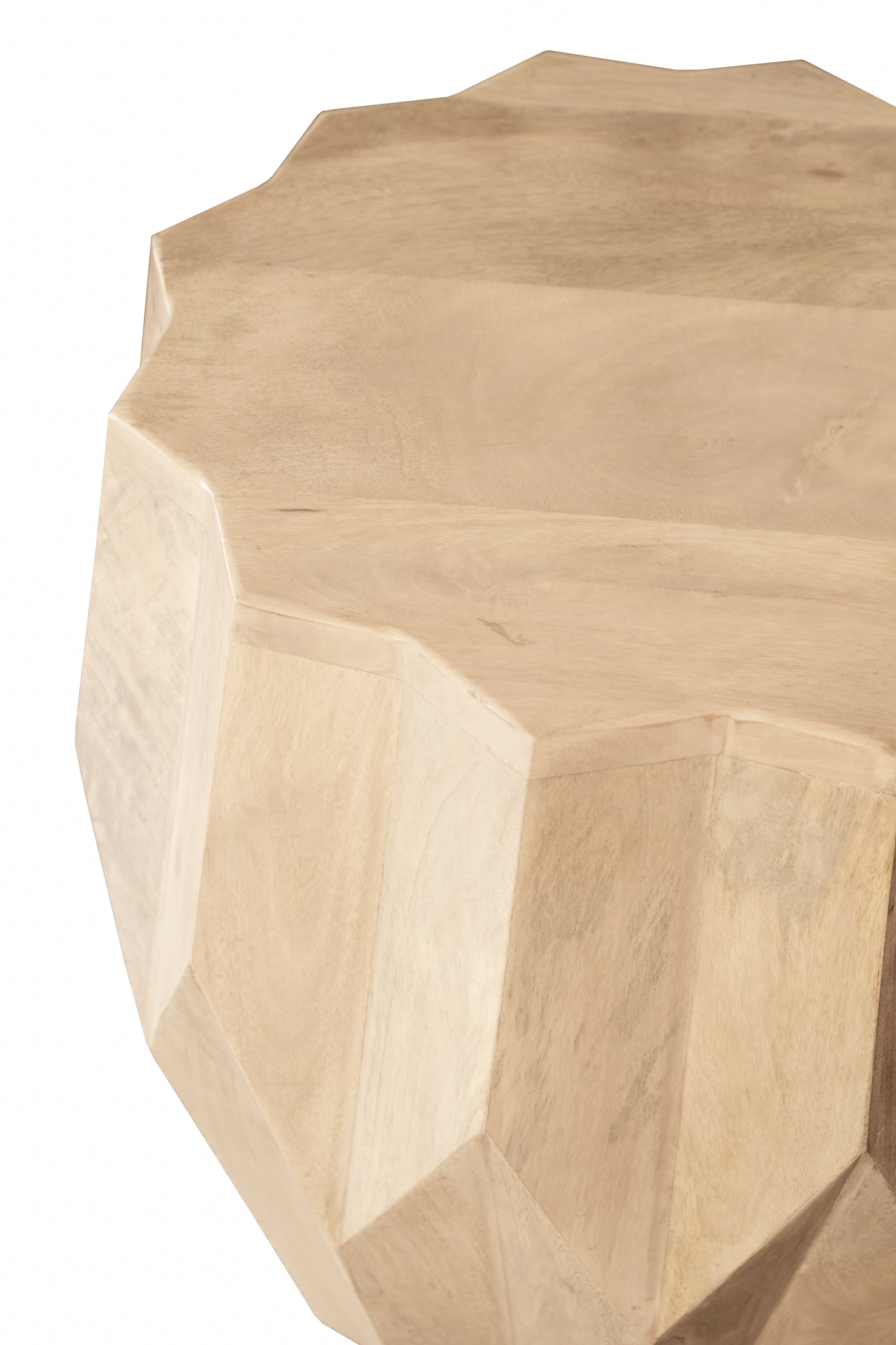 23" Natural Solid Wood Round Drum End Table-3