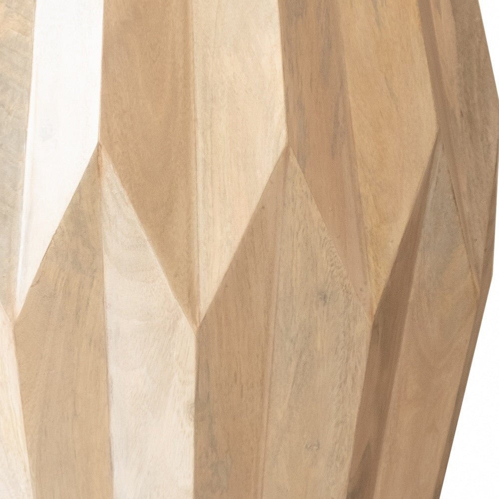 23" Natural Solid Wood Round Drum End Table-4