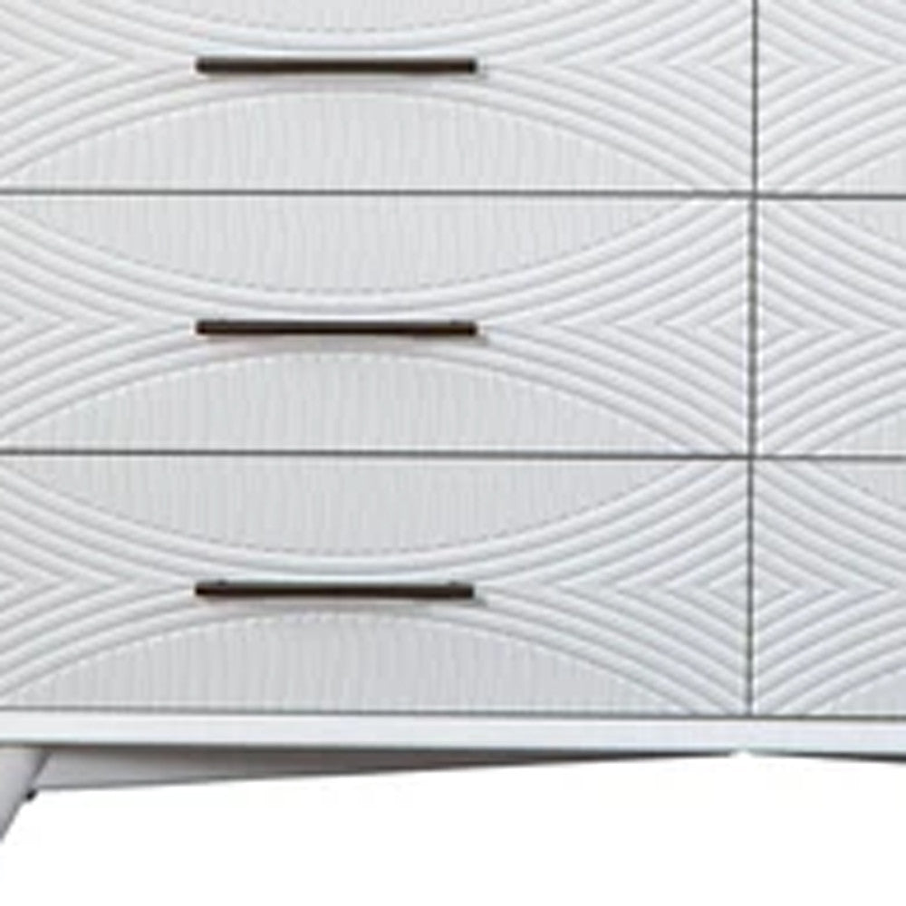 56" White Solid Wood Six Drawer Double Dresser-2