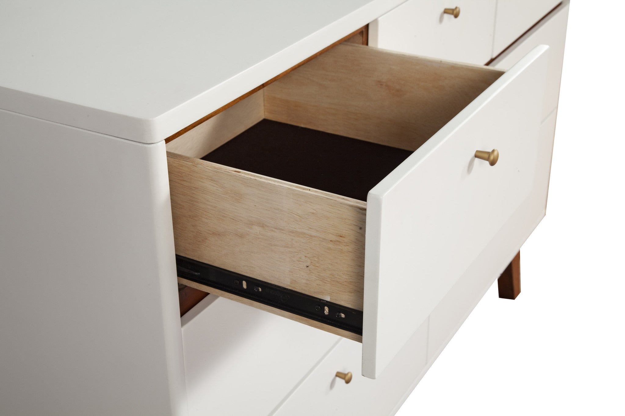 56" Brown and White Solid Wood Seven Drawer Double Dresser-3