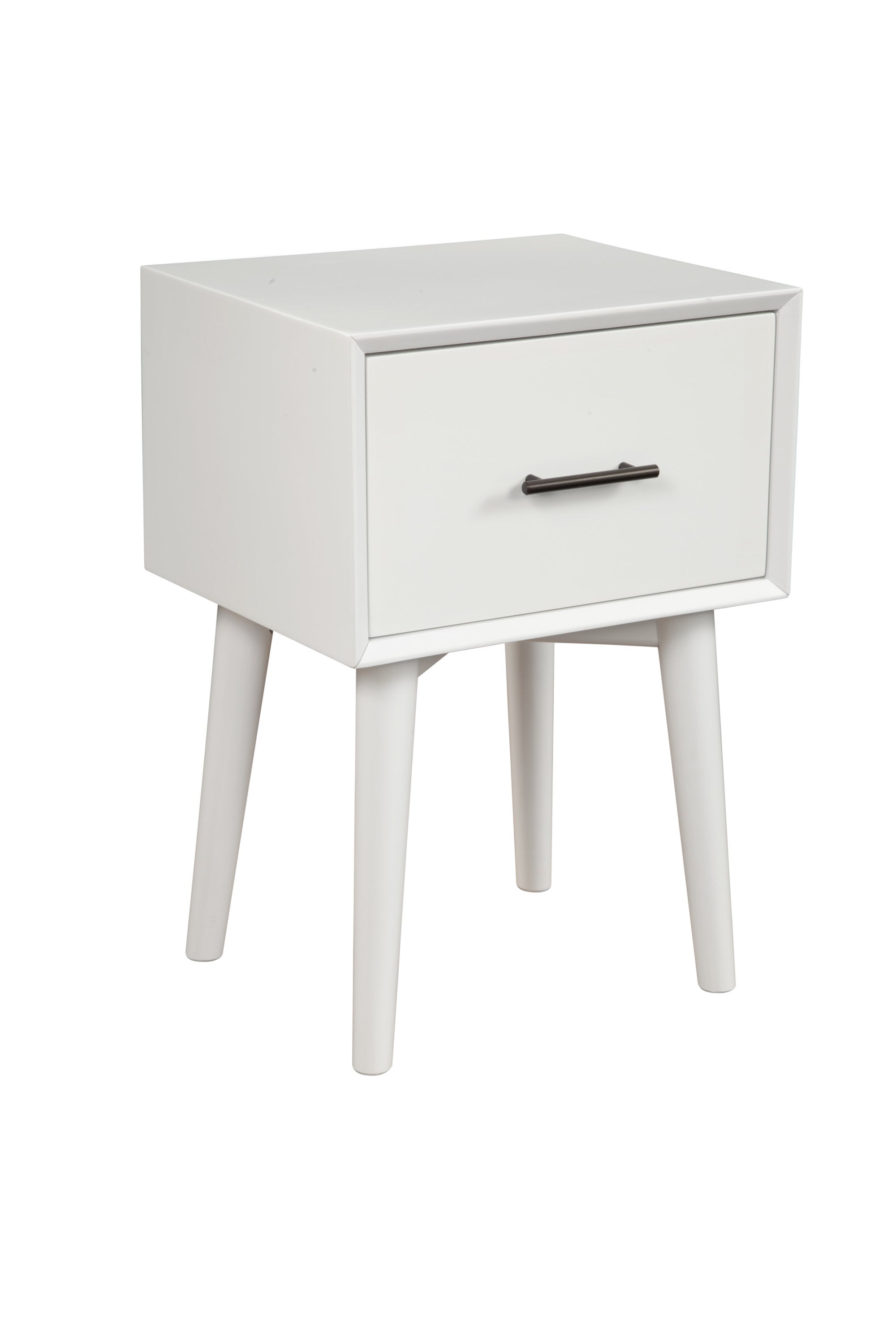 27" White Wood End Table With Drawer-2