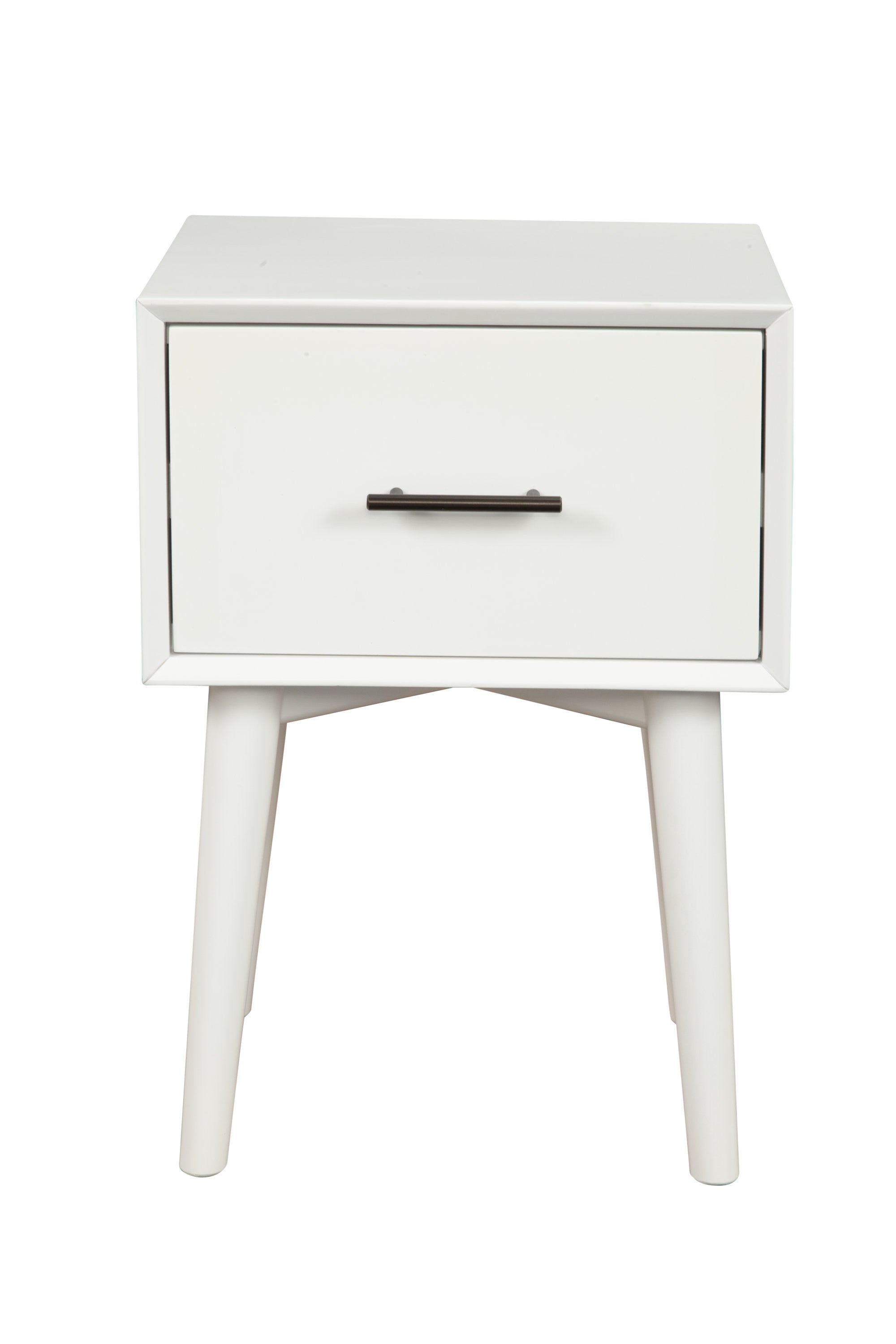 27" White Wood End Table With Drawer-0