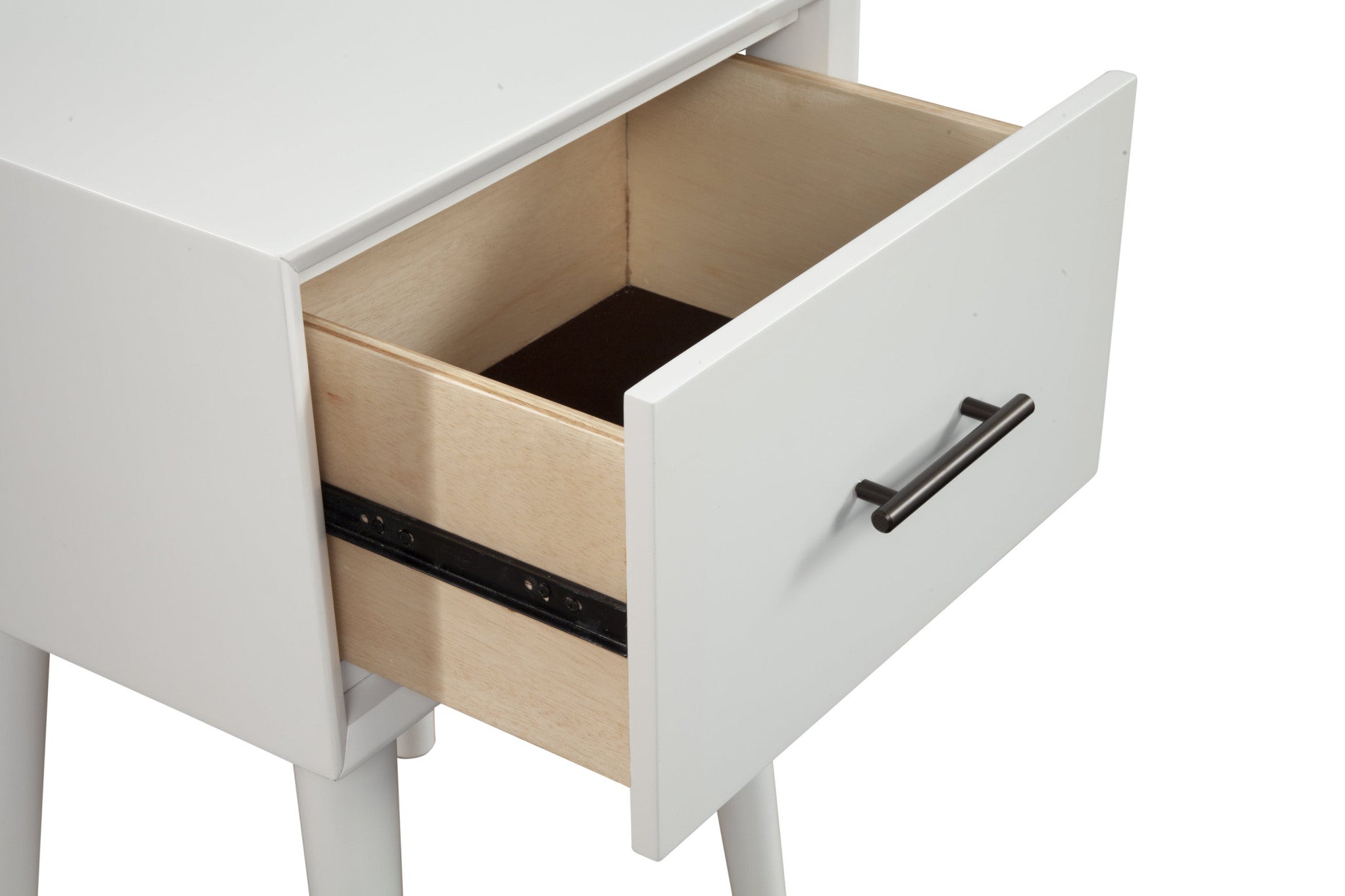 27" White Wood End Table With Drawer-3