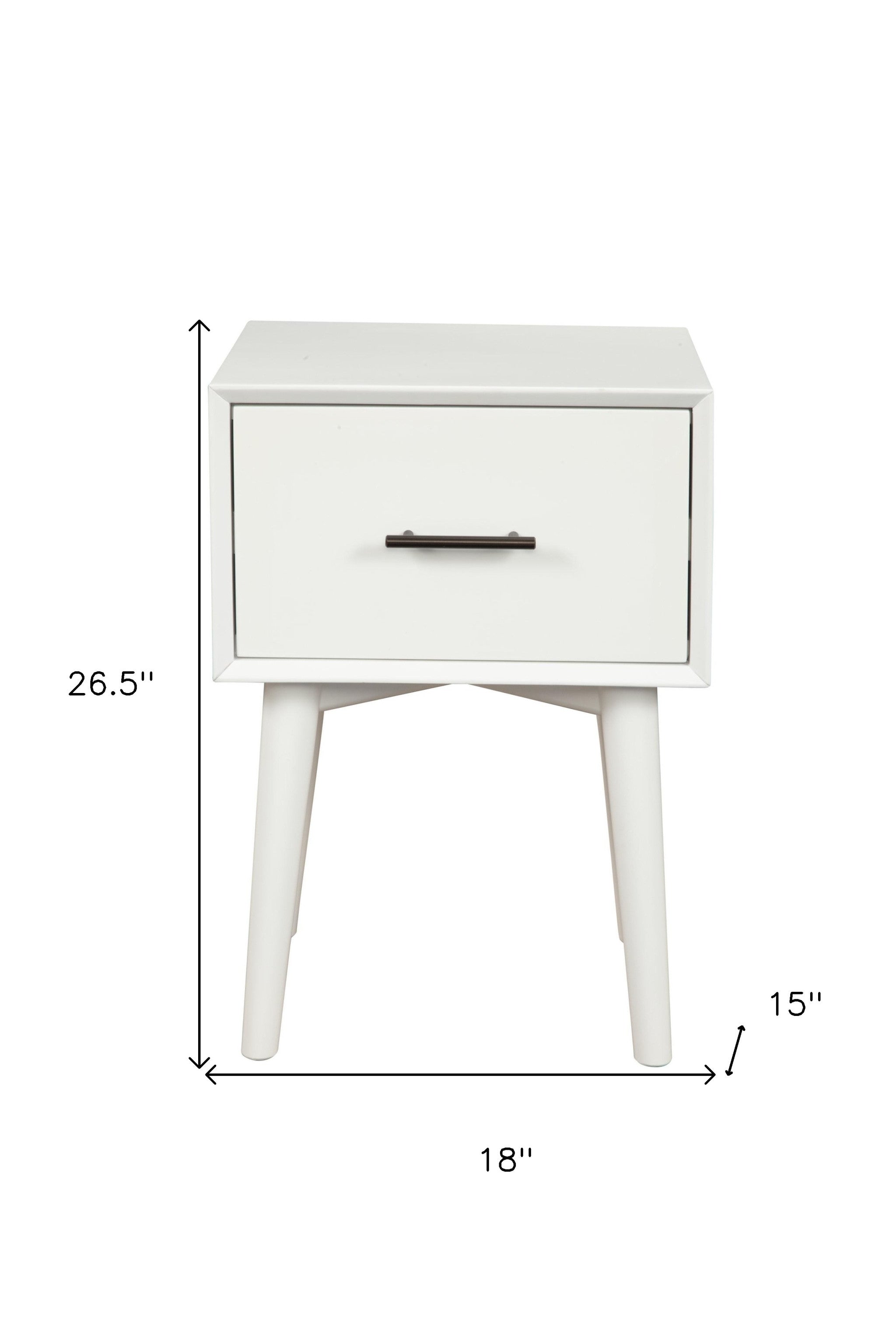 27" White Wood End Table With Drawer-5