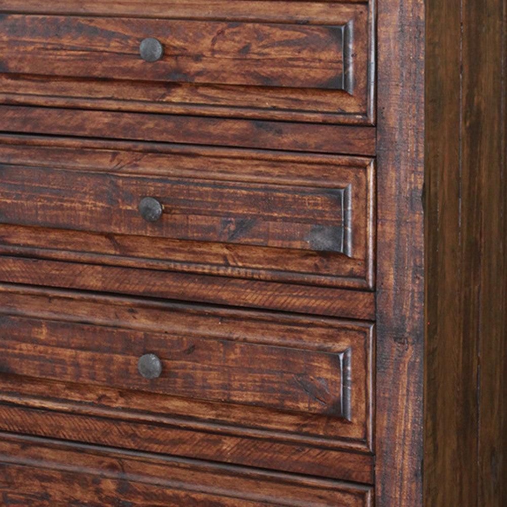 37" Chocolate Solid Wood Five Drawer Chest-2