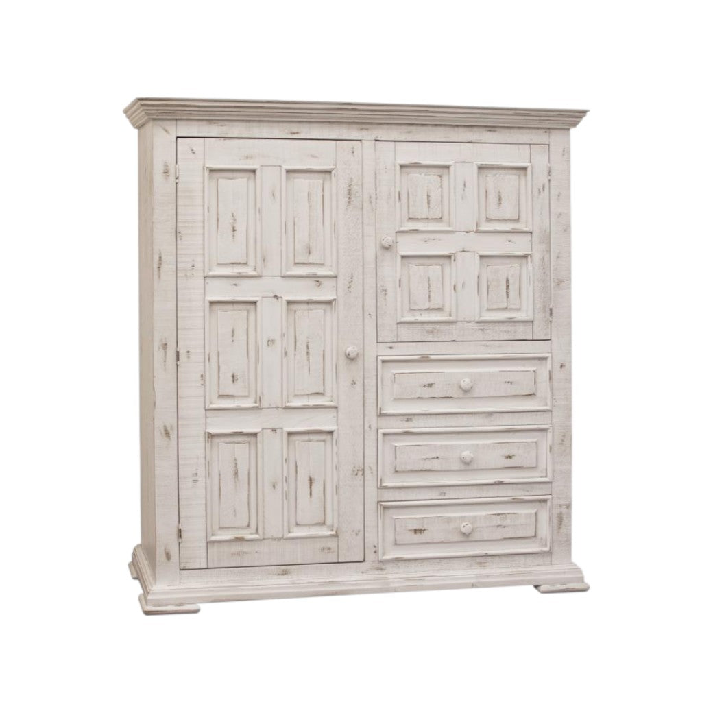 55" White Solid Wood Three Drawer Gentlemans Chest-1