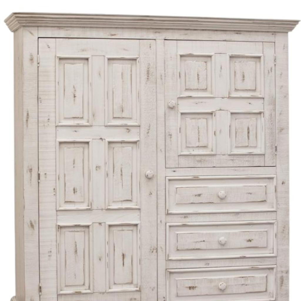 55" White Solid Wood Three Drawer Gentlemans Chest-3