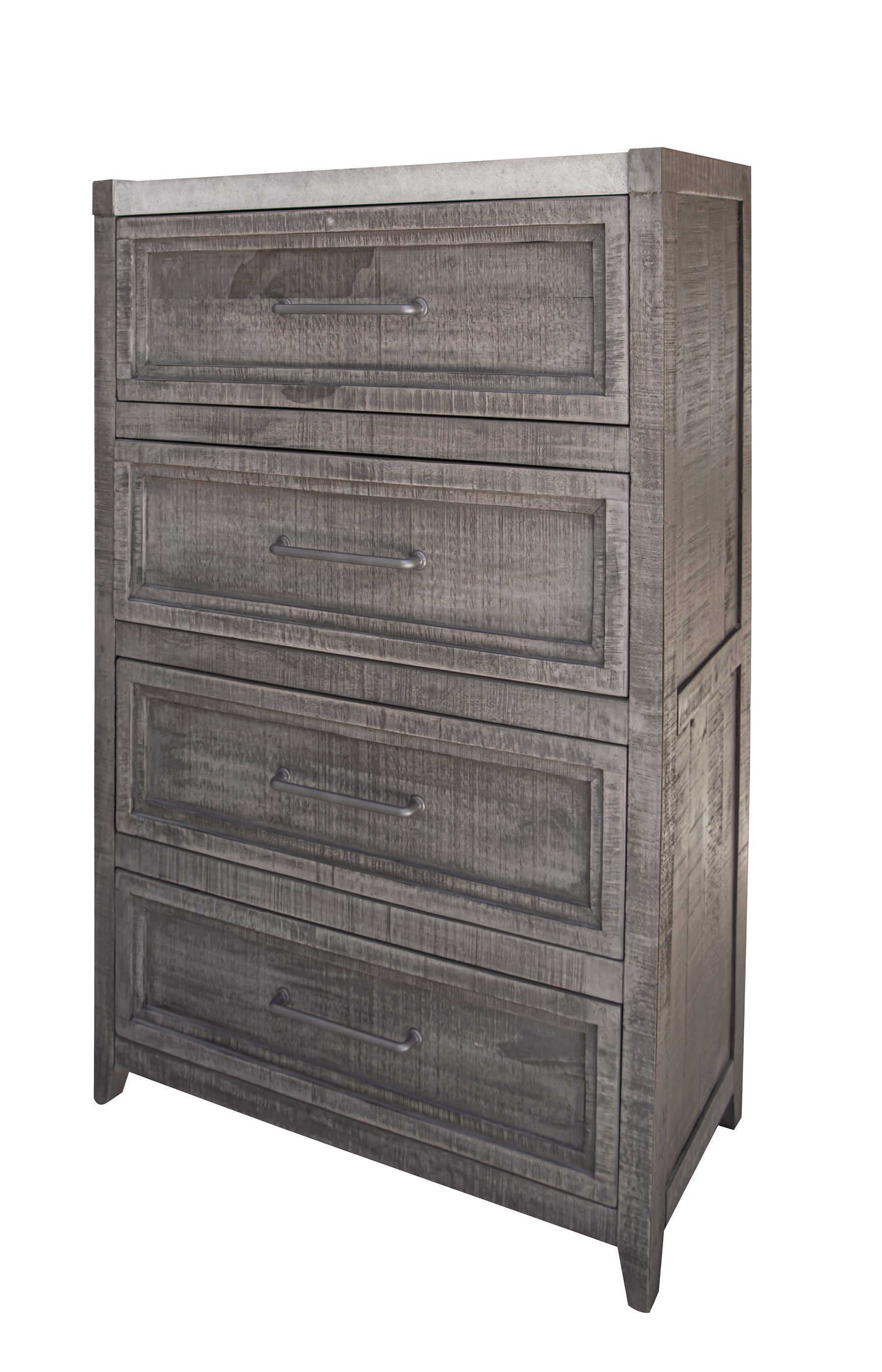 37" Gray Solid Wood Four Drawer Chest-0